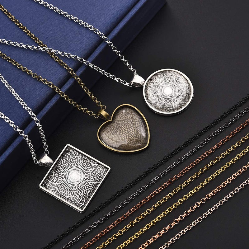 LANBEIDE 40 Packs 10 Colors Brass Necklace Chains 21 Inch Link Cable Chain Necklace with Lobster Clasps Bulk for Jewelry Making - Image 5
